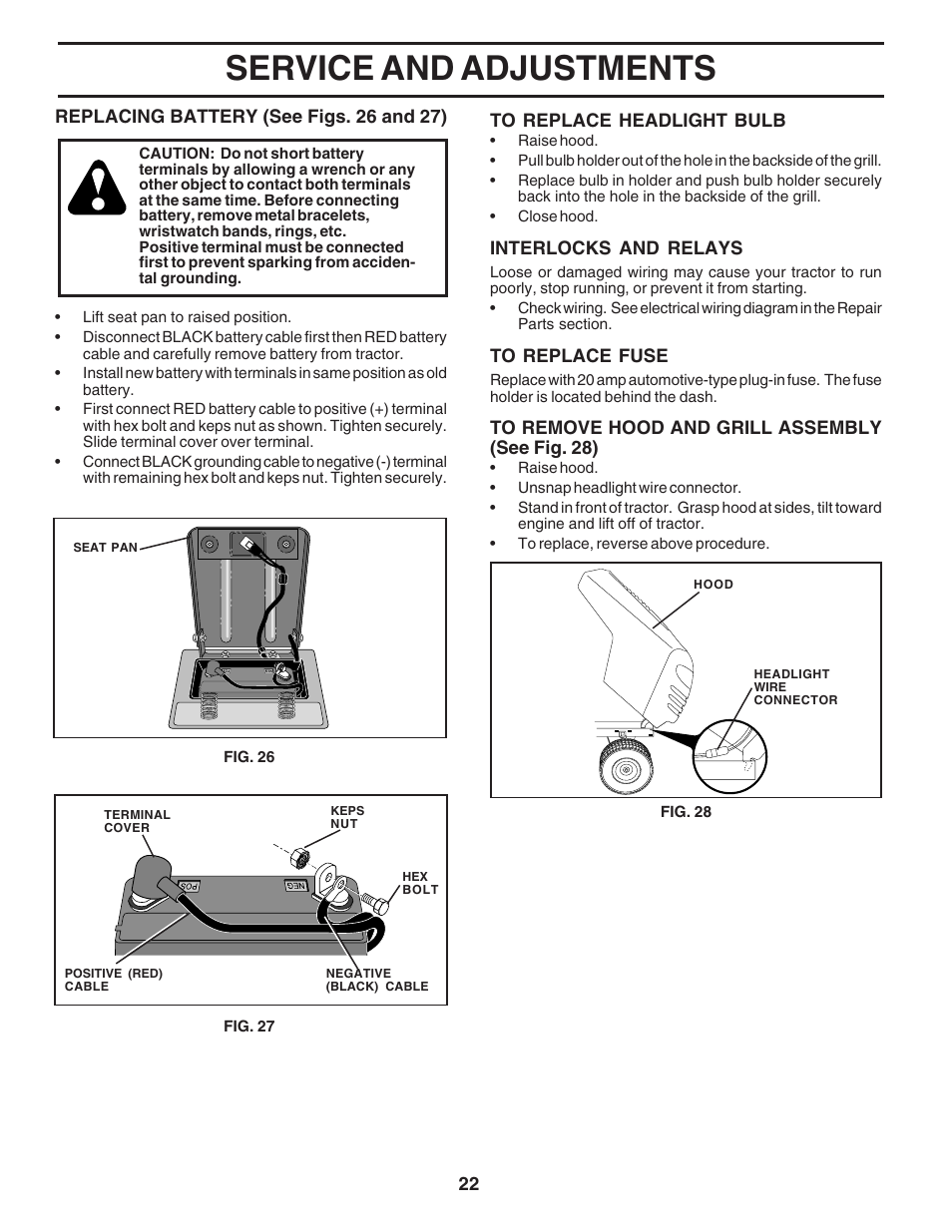 Service and adjustments | Poulan 183384 User Manual | Page 22 / 48