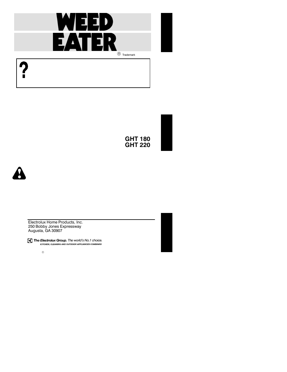 Poulan GHT 220 User Manual | 10 pages