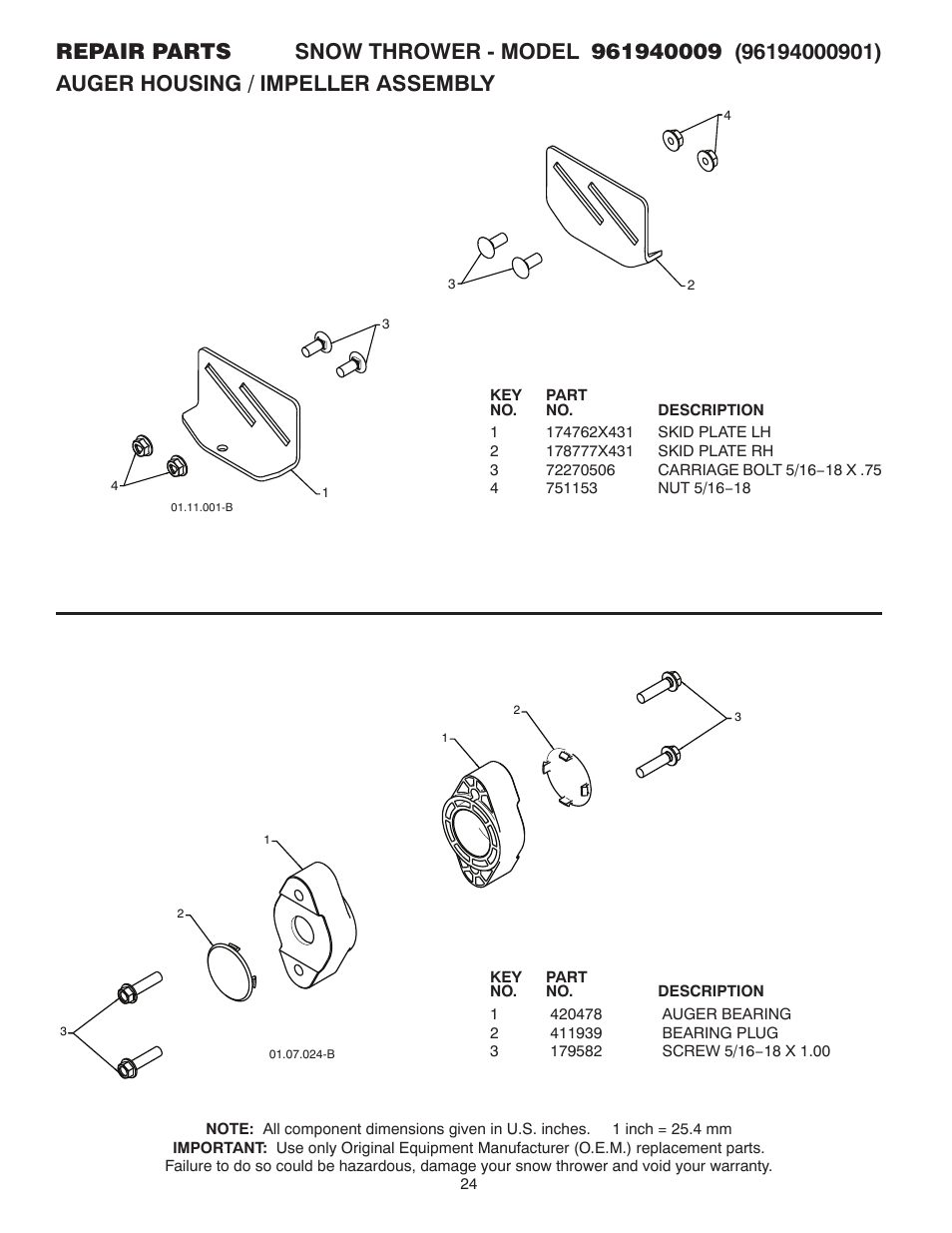 Poulan 96194000901 User Manual | Page 24 / 40