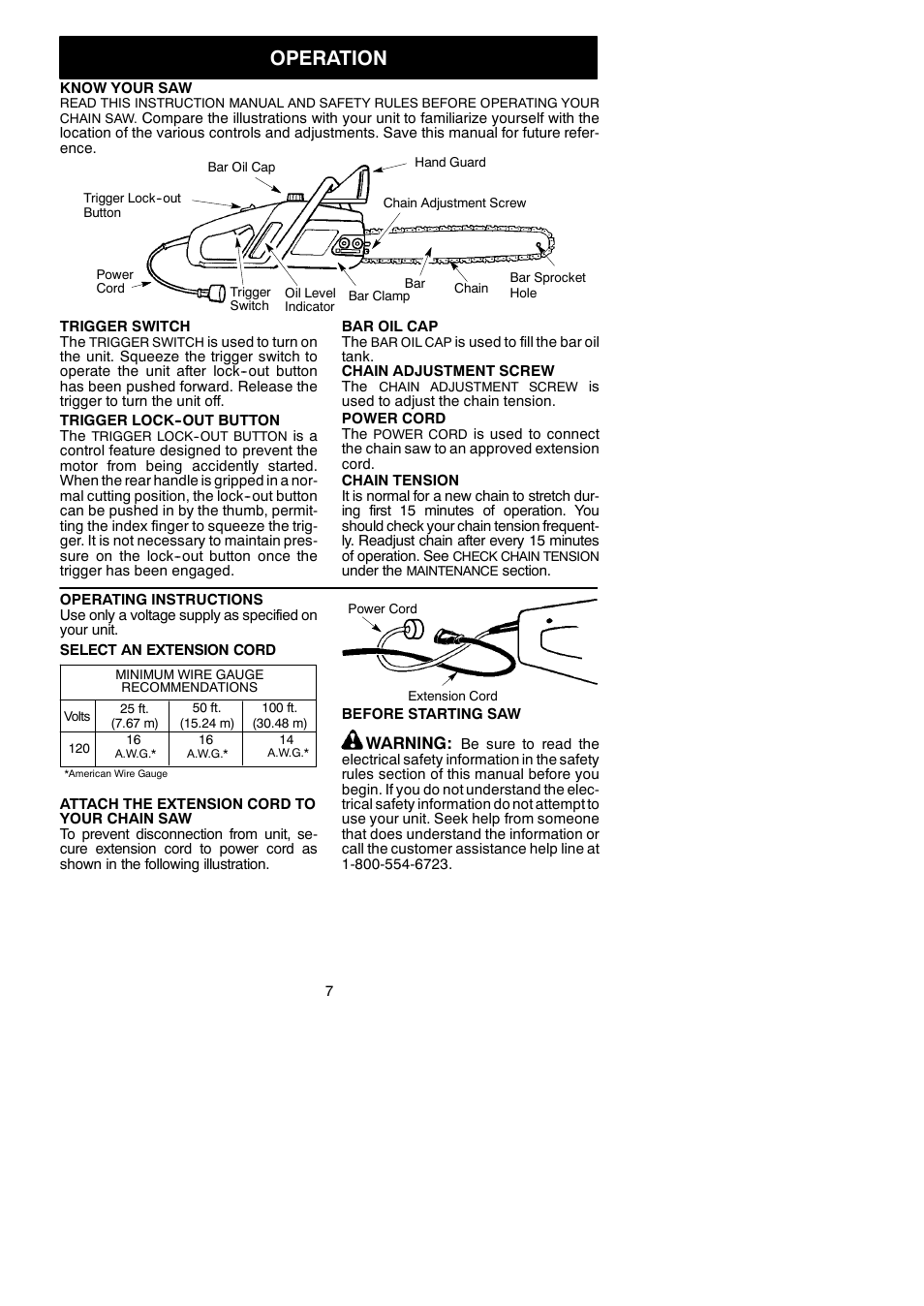 Operation | Poulan ES350WT User Manual | Page 7 / 16