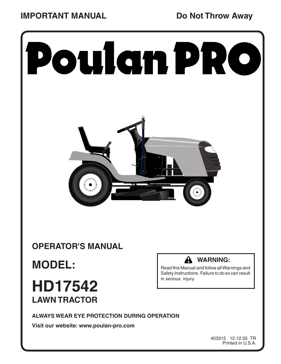 Poulan 403315 User Manual | 30 pages