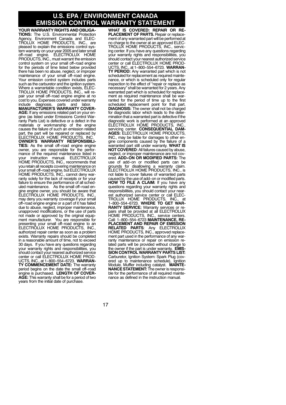 Poulan 545047541 User Manual | Page 17 / 18