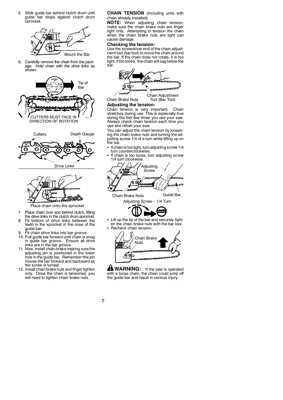 Warning | Poulan 545047541 User Manual | Page 7 / 18