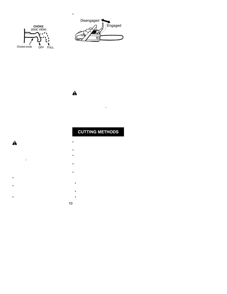 Cutting methods | Poulan S1634 LE User Manual | Page 10 / 18