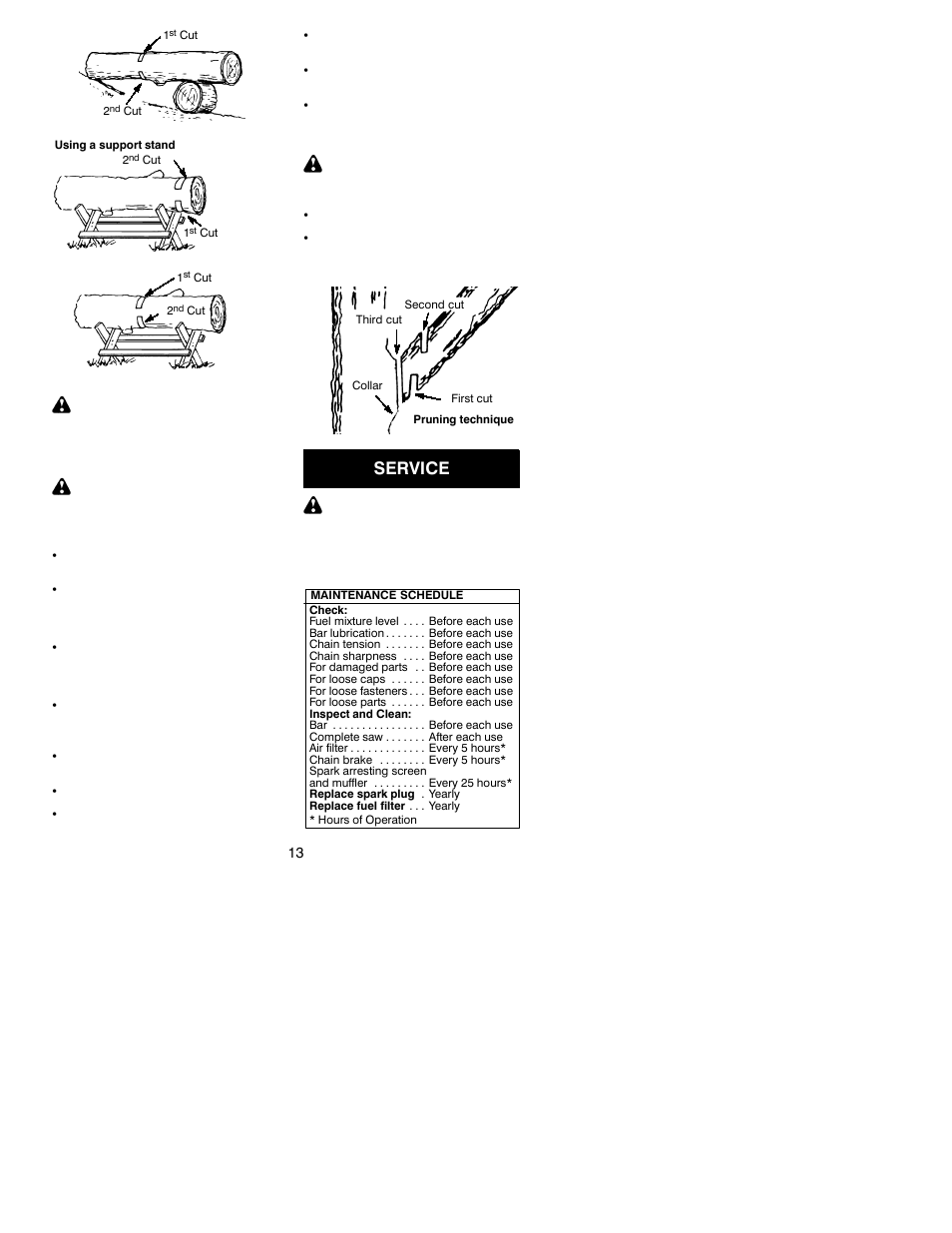 Service | Poulan S1634 LE User Manual | Page 13 / 18