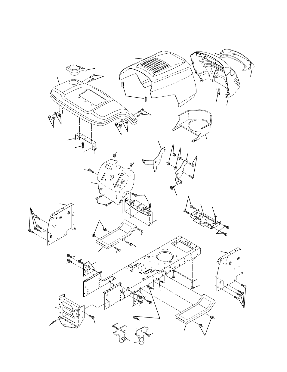 Repair parts, Tractor - - model number pr1742stc, Chassis and enclosures | Poulan 178085 User Manual | Page 30 / 48