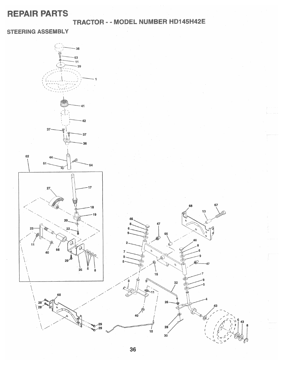Repair parts | Poulan 160464 User Manual | Page 36 / 52
