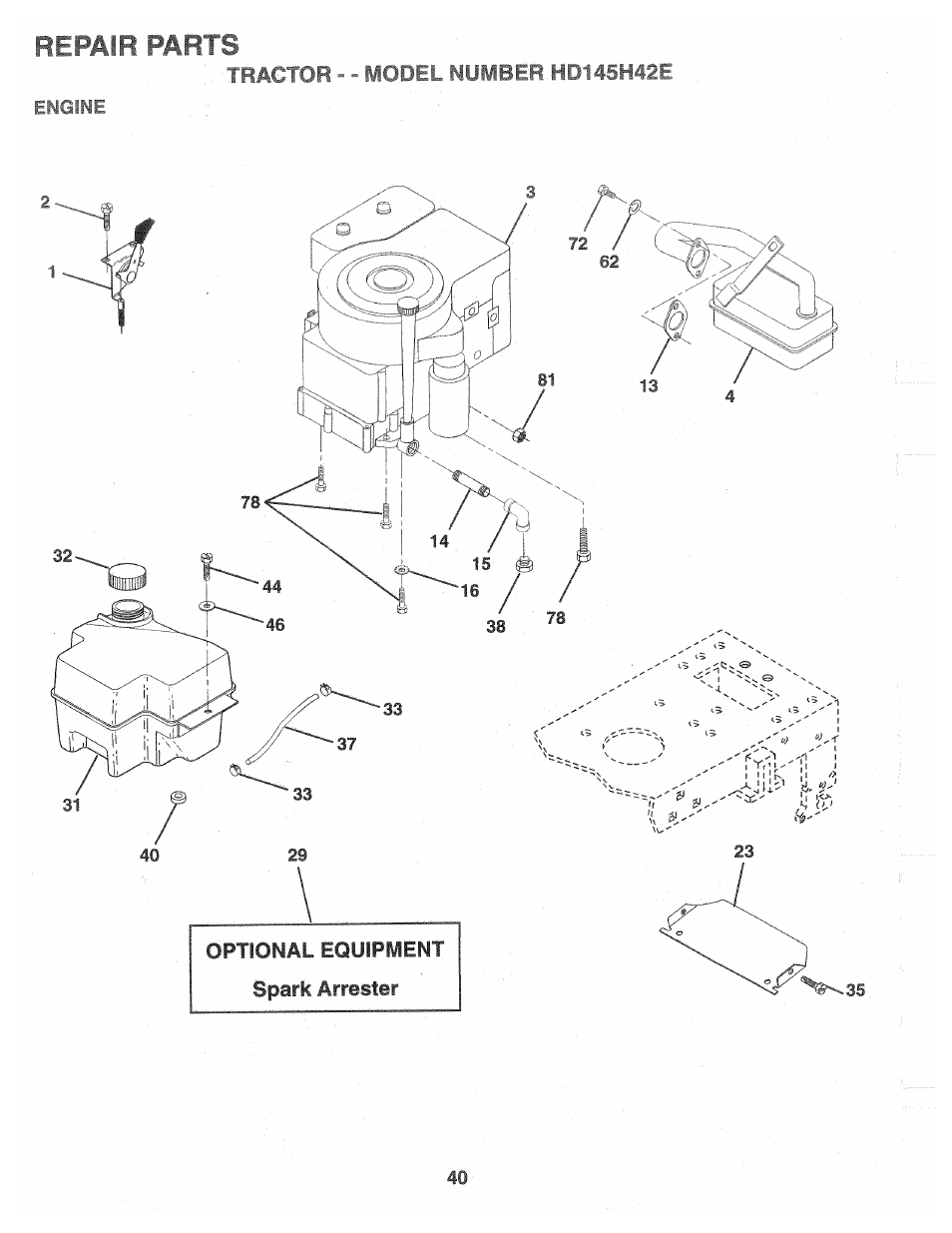 Repair parts | Poulan 160464 User Manual | Page 40 / 52