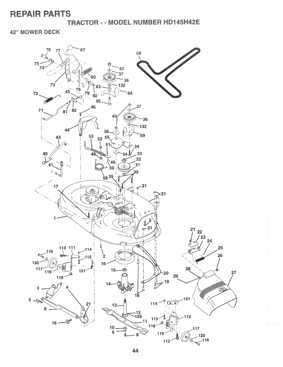 Repair parts, Repair parts -47 | Poulan 160464 User Manual | Page 44 / 52