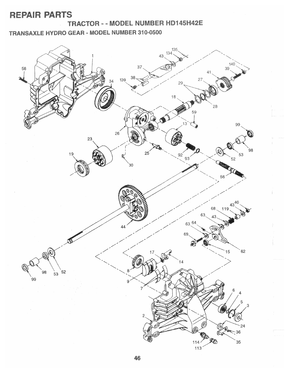 Repair parts | Poulan 160464 User Manual | Page 46 / 52