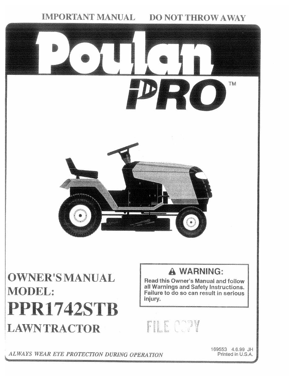 Poulan 169553 User Manual | 48 pages