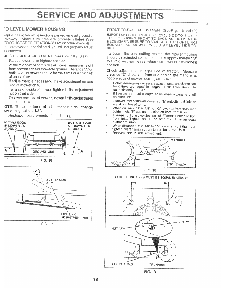 Serwice änd adjustments | Poulan 169553 User Manual | Page 19 / 48