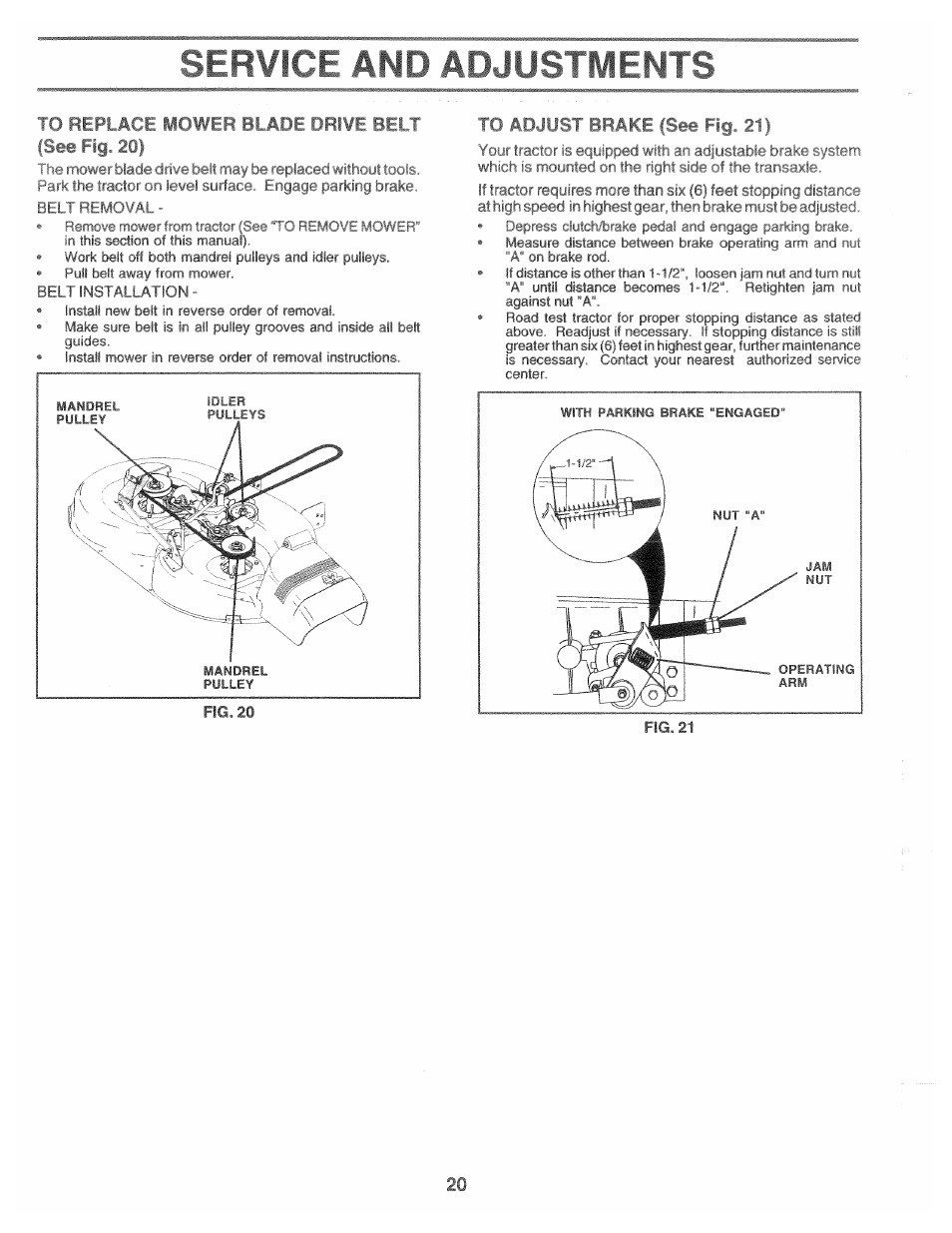 Sfrvígf ano adjustivients | Poulan 169553 User Manual | Page 20 / 48