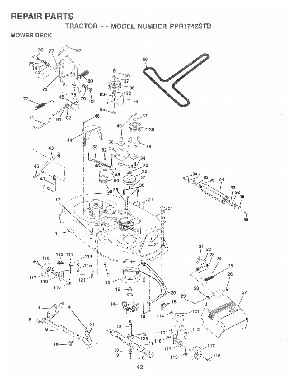 Repair parts | Poulan 169553 User Manual | Page 42 / 48