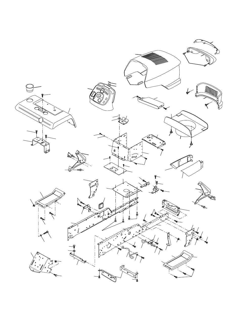 Repair parts, Tractor - - model number prgt2046b, Chassis and enclosures | Poulan 178500 User Manual | Page 32 / 52