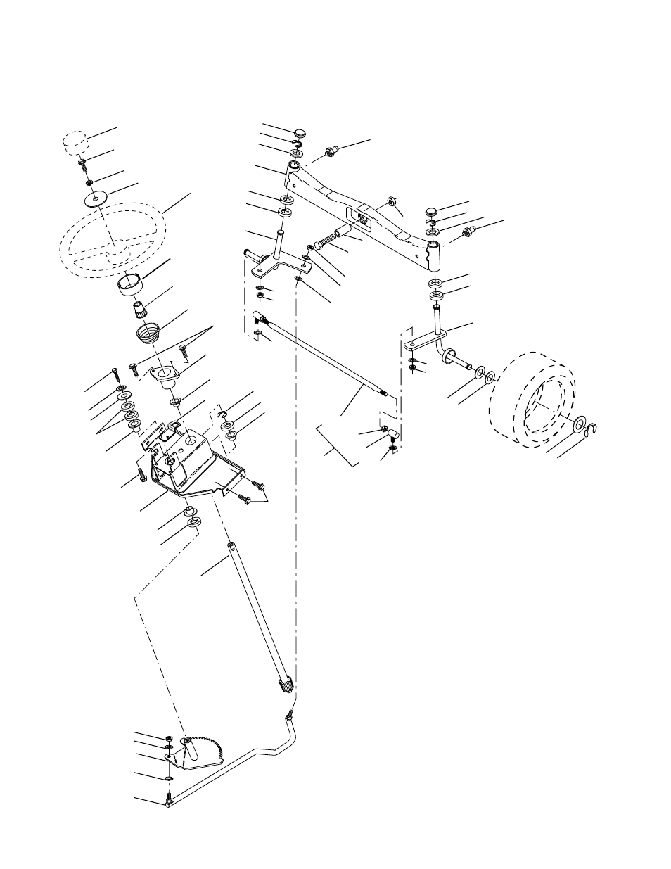 Repair parts, Tractor - - model number prgt2046b, Steering assembly | Poulan 178500 User Manual | Page 36 / 52