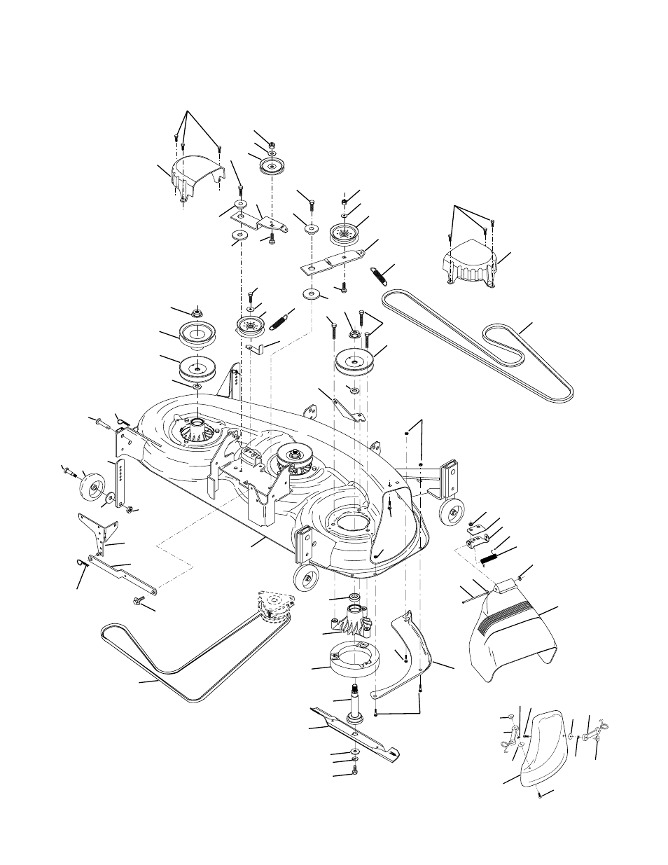 Repair parts, Tractor - - model number prgt2046b, Mower deck | Poulan 178500 User Manual | Page 44 / 52
