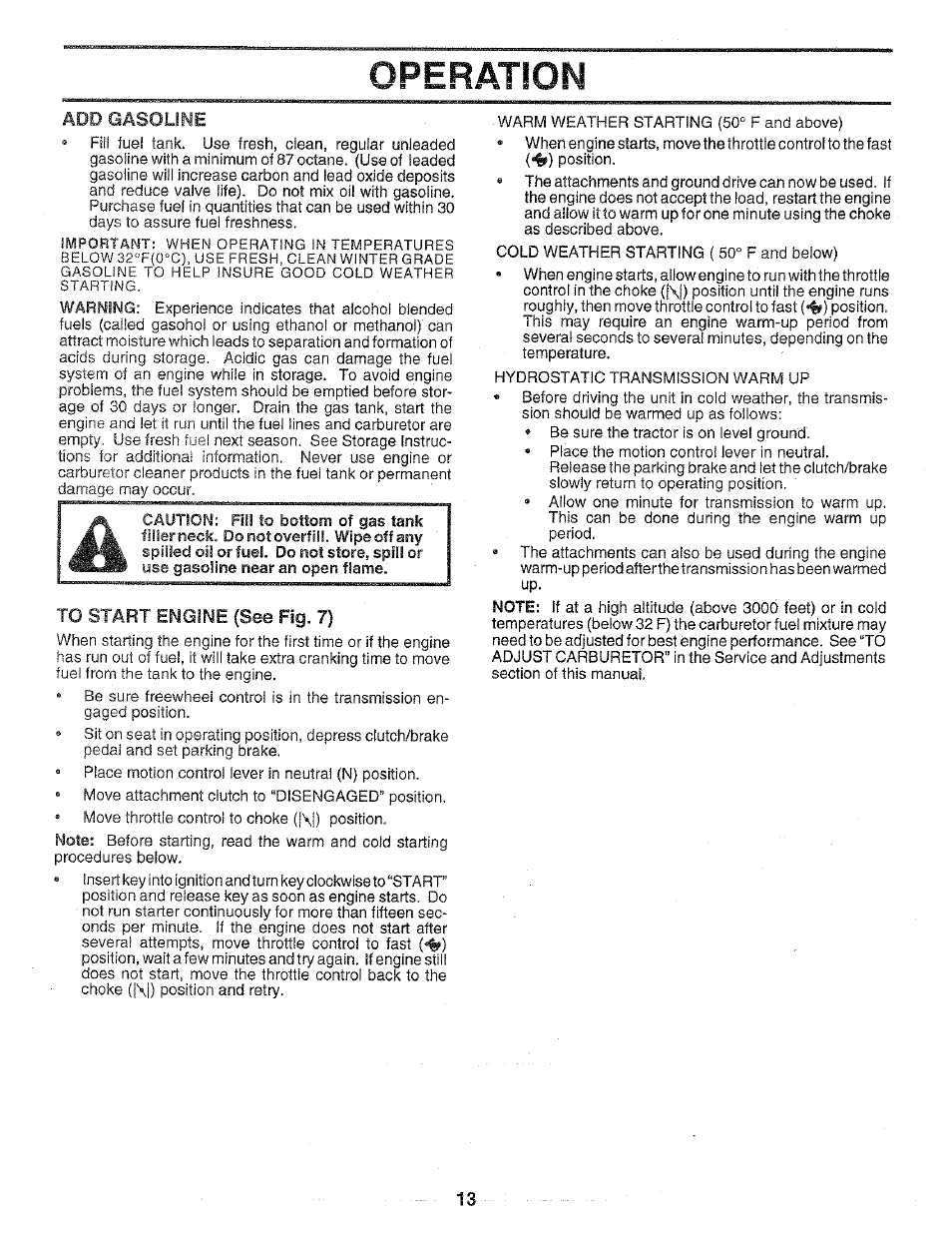 Operation | Poulan 159699 User Manual | Page 13 / 46