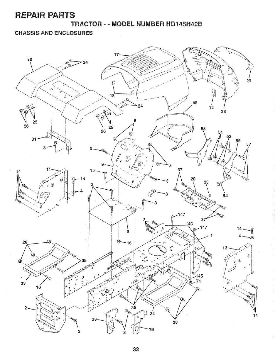 Repair parts | Poulan 159699 User Manual | Page 32 / 46