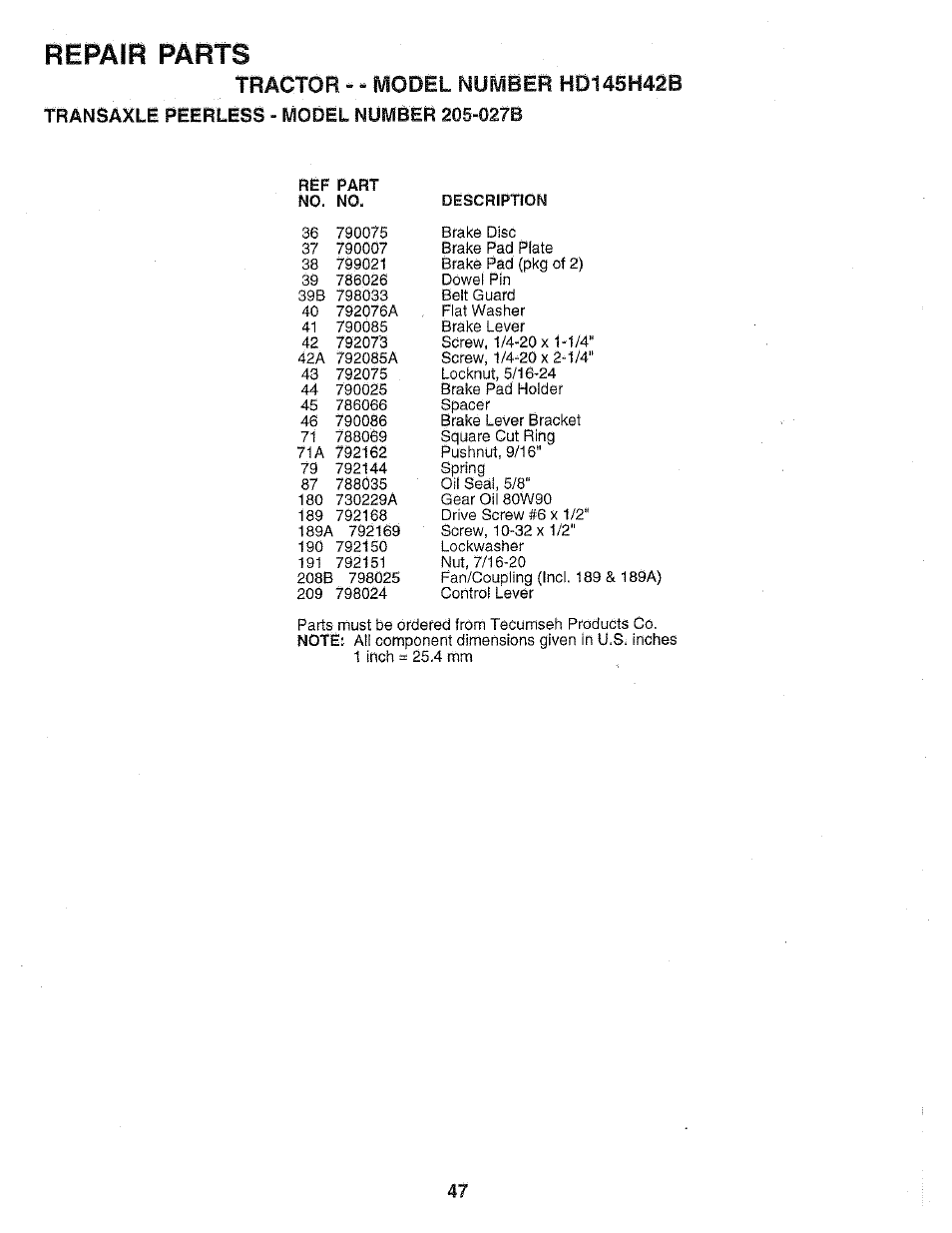 Tránsáxli féirtéss - model number 205-027b, Mpmñ, Parts | Poulan 159699 User Manual | Page 43 / 46