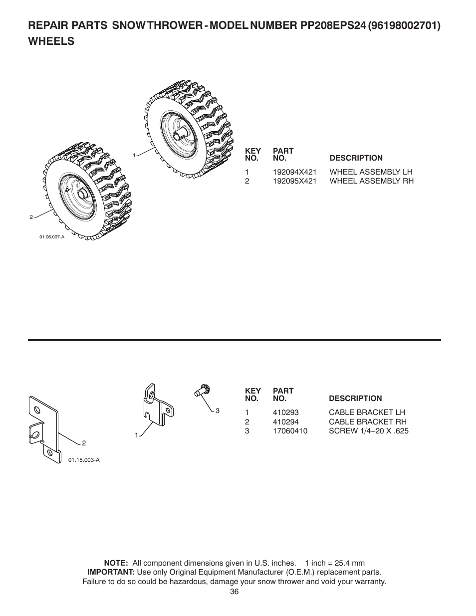Wheels | Poulan 429956 User Manual | Page 36 / 40