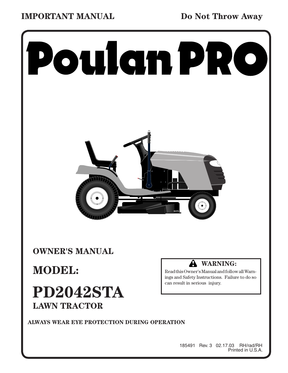 Poulan 185491 User Manual | 48 pages