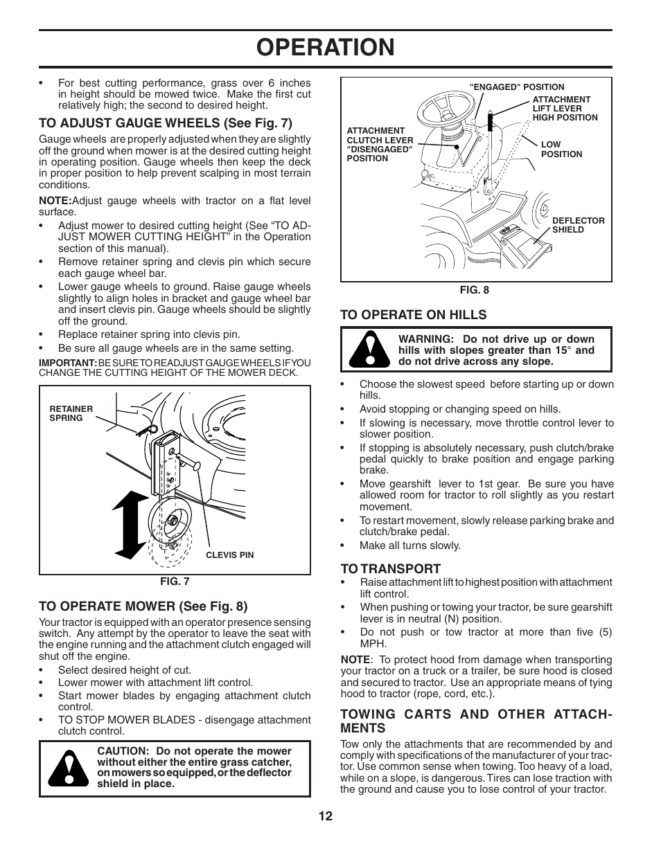 Operation | Poulan 185491 User Manual | Page 12 / 48