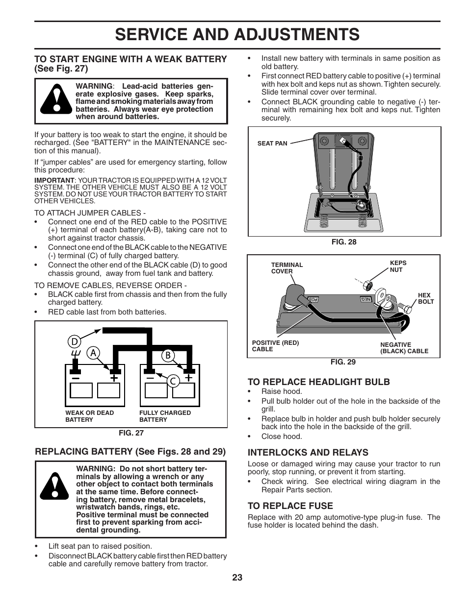 Service and adjustments | Poulan 185491 User Manual | Page 23 / 48