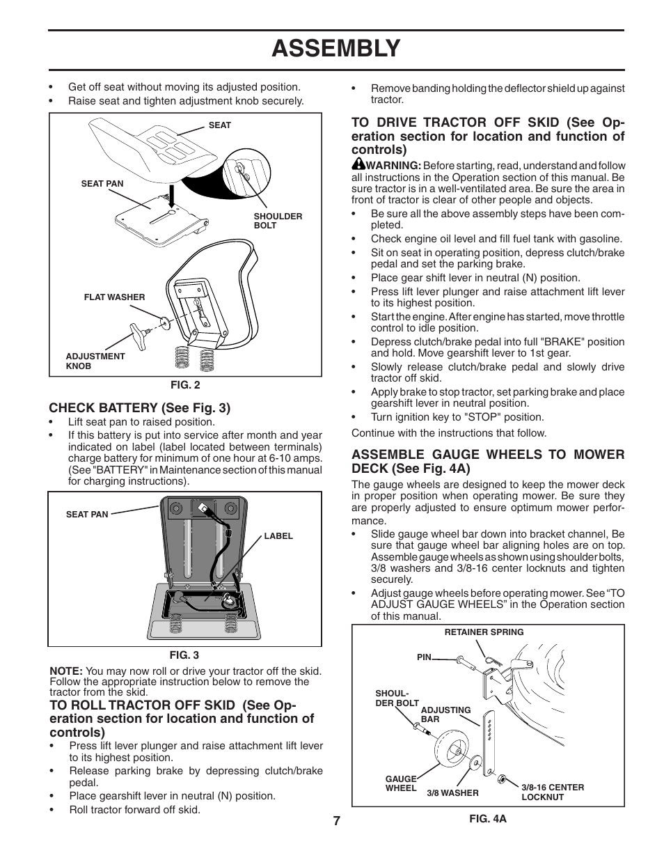 Assembly | Poulan 185491 User Manual | Page 7 / 48