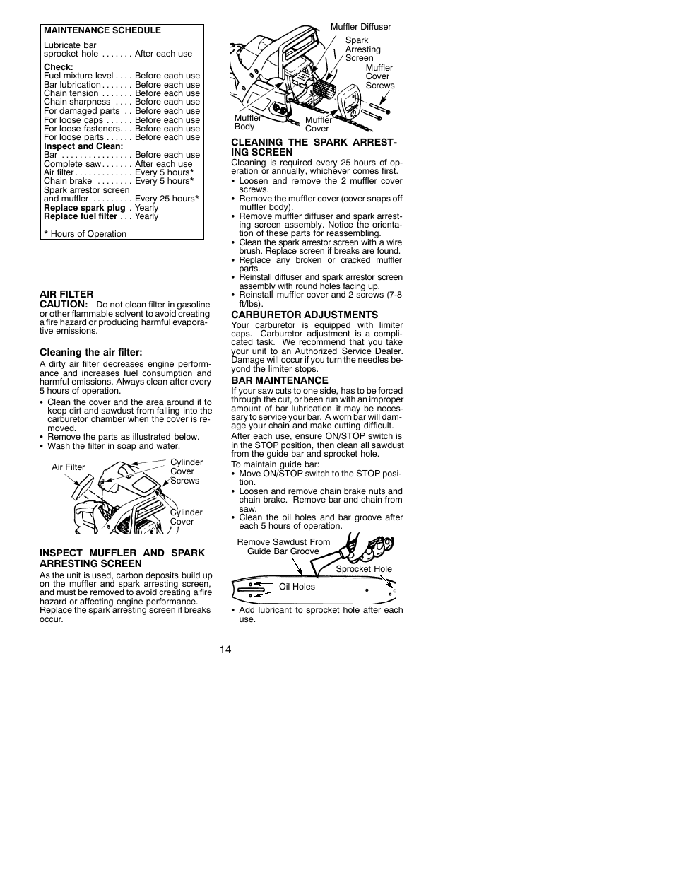 Poulan 2001-02 User Manual | Page 14 / 17