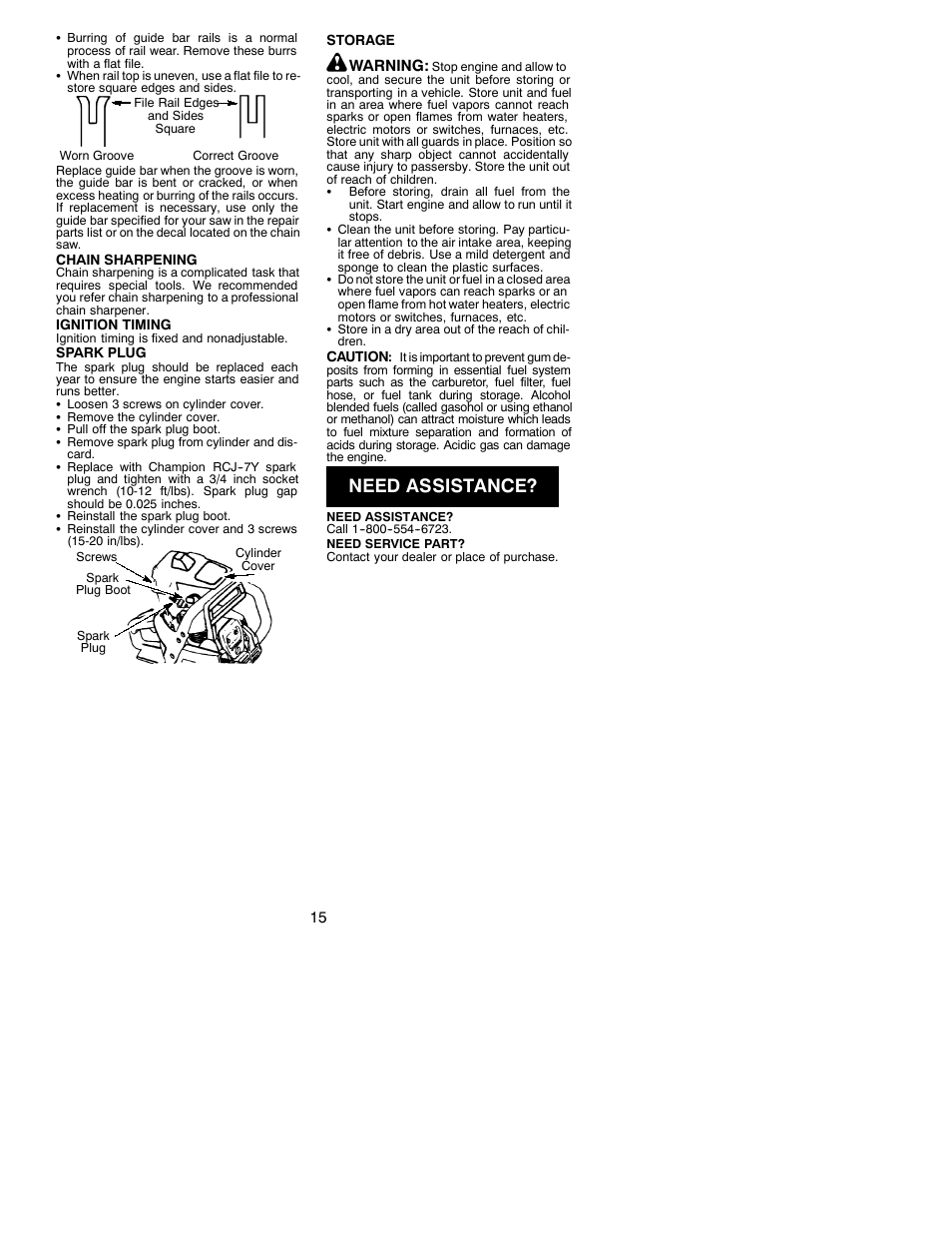 Need assistance | Poulan 2001-02 User Manual | Page 15 / 17