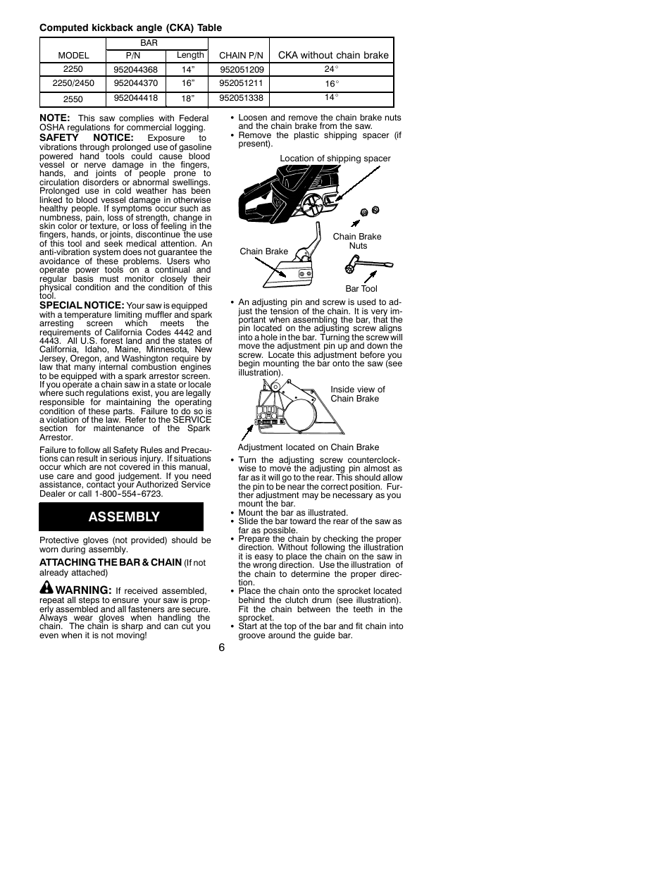 Assembly | Poulan 2001-02 User Manual | Page 6 / 17