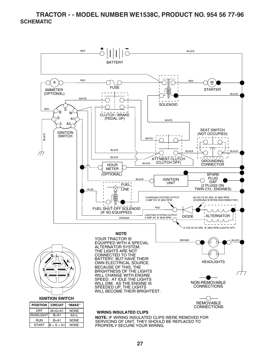 Schematic | Poulan WE1538C User Manual | Page 27 / 48
