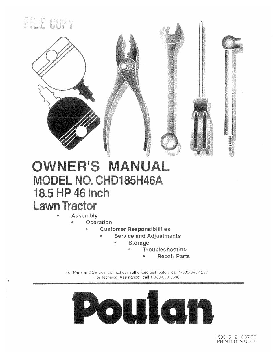 Poulan 159515 User Manual | 50 pages