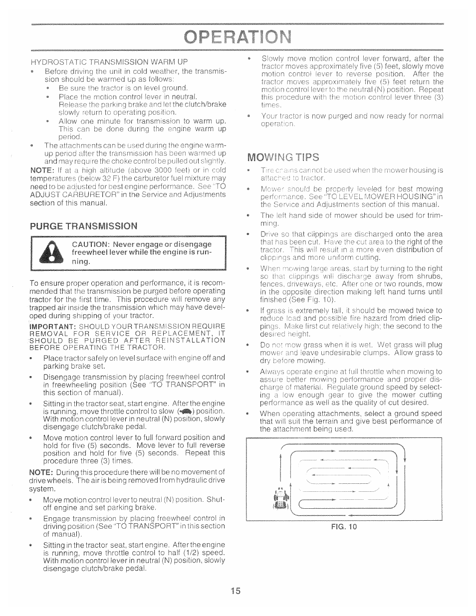 Purge transmission | Poulan 159515 User Manual | Page 15 / 50