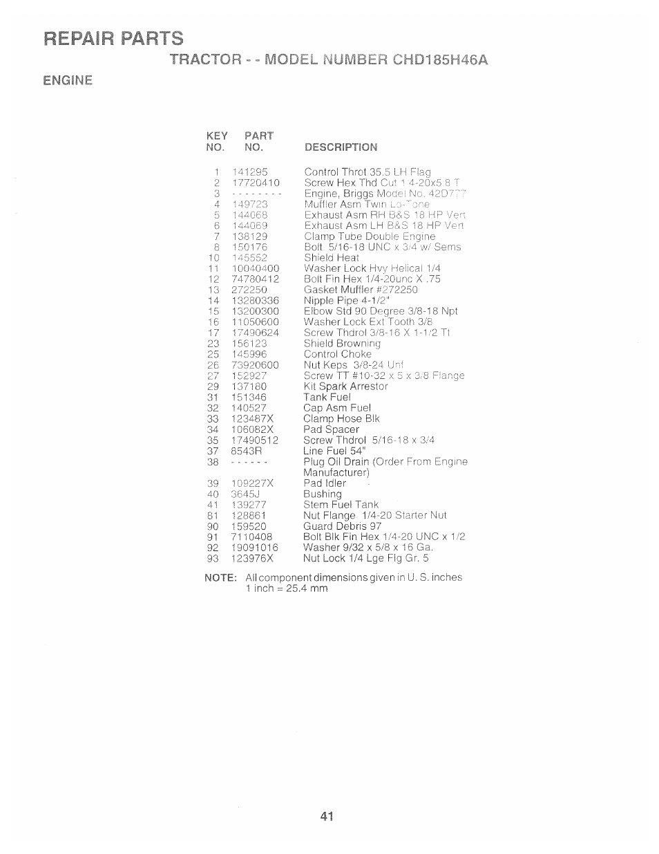 Repair parts | Poulan 159515 User Manual | Page 39 / 50