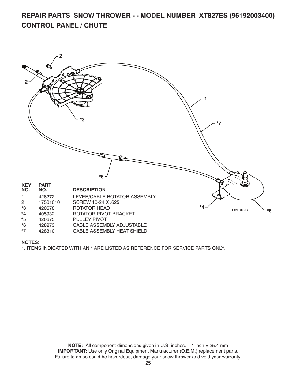 Poulan Pro XT827ES SNOW THROWER User Manual | Page 25 / 40