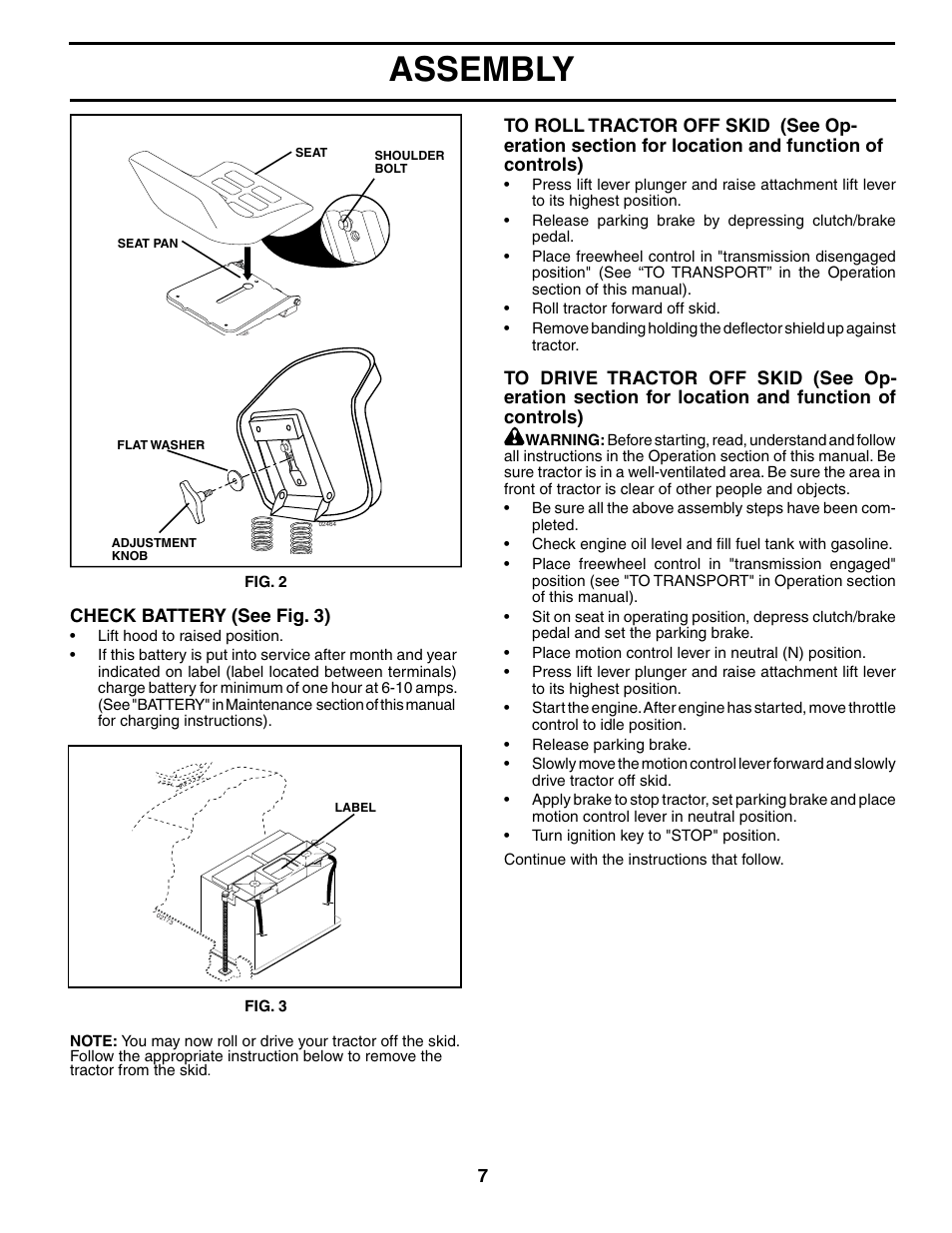 Assembly | Poulan 195018 User Manual | Page 7 / 30