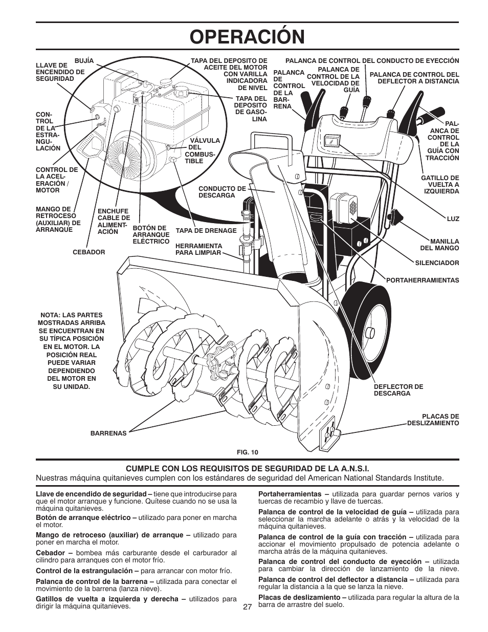 Operación | Poulan 96194000601 User Manual | Page 27 / 52