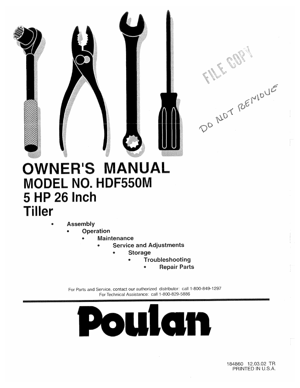 Poulan HDF550M User Manual | 24 pages