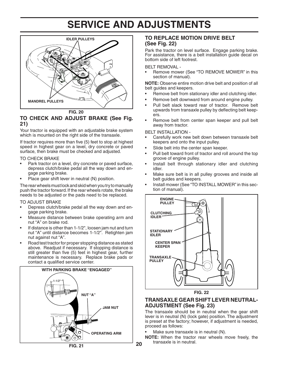 Service and adjustments | Poulan 187189 User Manual | Page 20 / 44