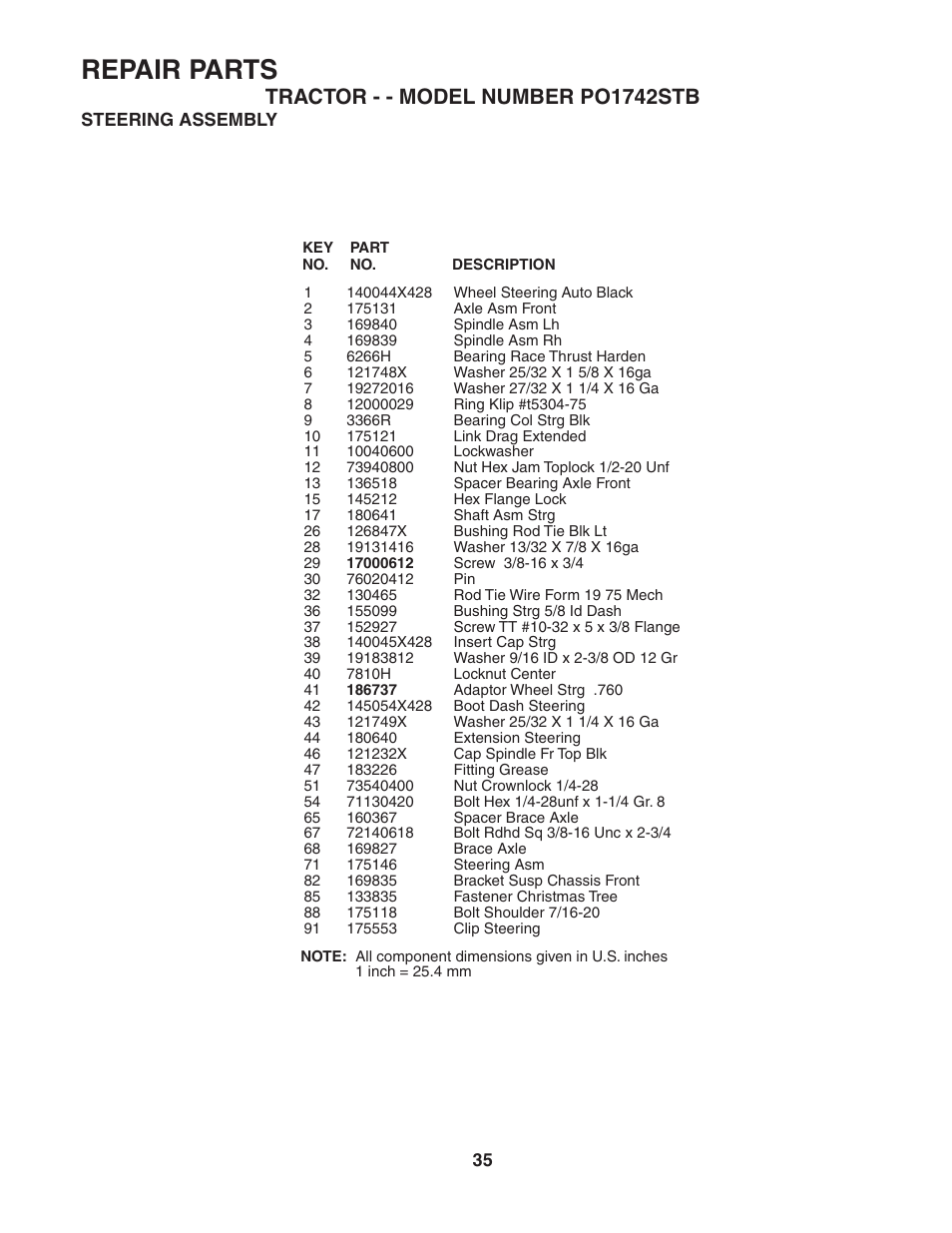 Repair parts | Poulan 187189 User Manual | Page 35 / 44