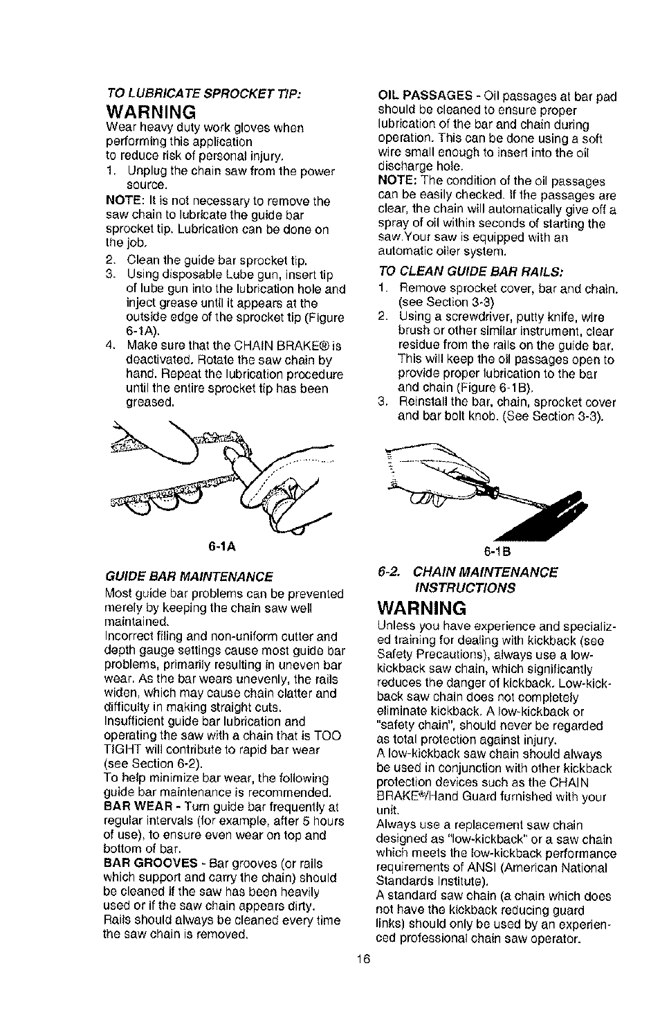 Warning | Poulan PLN3516F User Manual | Page 16 / 18