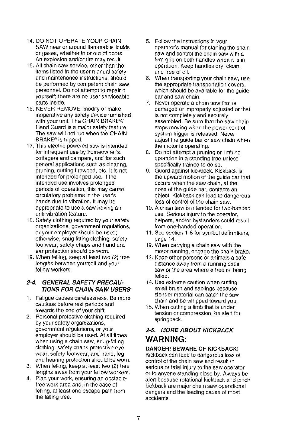 Warning | Poulan PLN3516F User Manual | Page 7 / 18