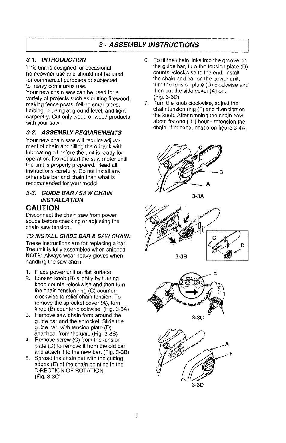 Caution | Poulan PLN3516F User Manual | Page 9 / 18