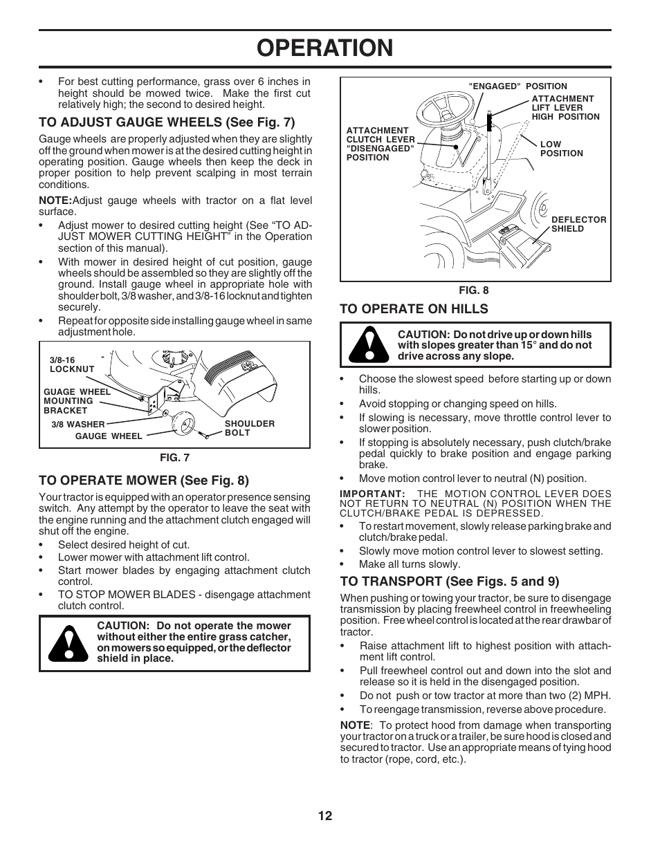Operation | Poulan 183371 User Manual | Page 12 / 48