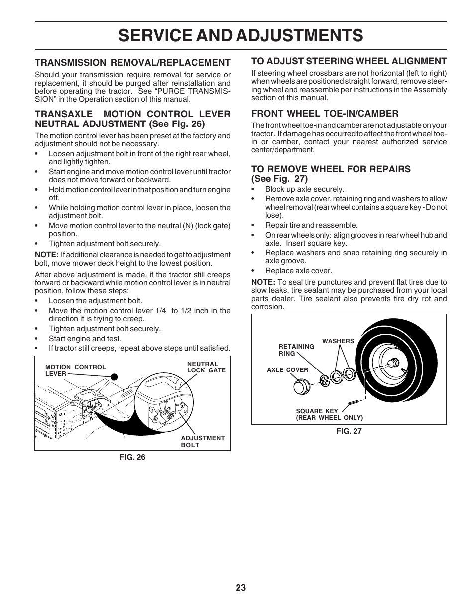 Service and adjustments | Poulan 183371 User Manual | Page 23 / 48