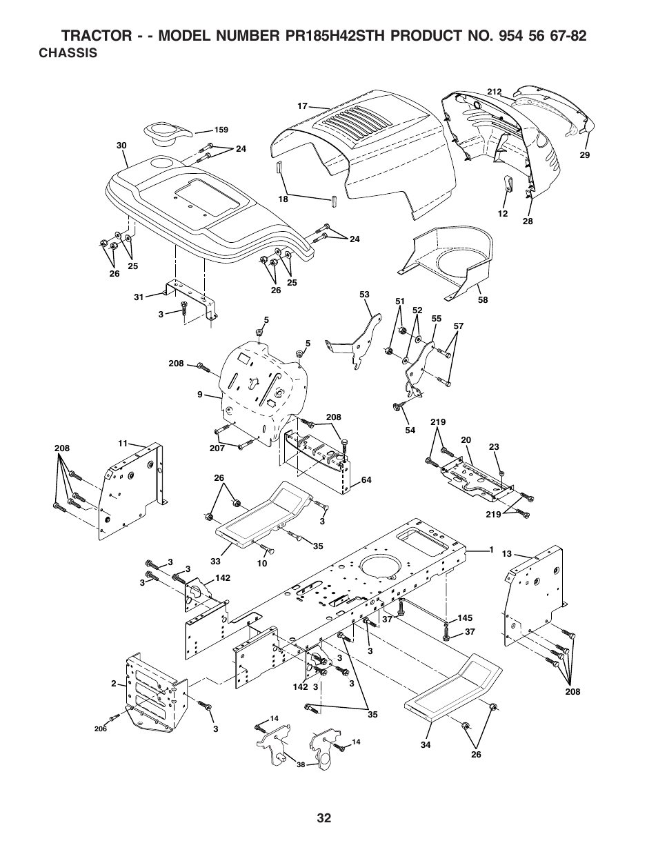 Chassis | Poulan 183371 User Manual | Page 32 / 48