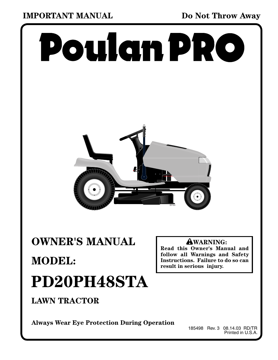 Poulan 185498 User Manual | 48 pages