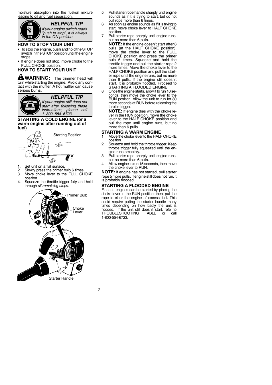 Helpful tip, Warning | Poulan 952711931 User Manual | Page 7 / 14
